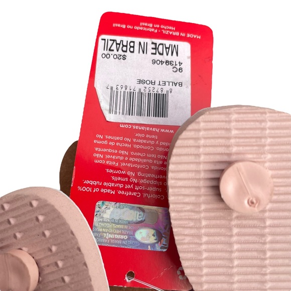 NWT Havaianas Kids Tropical Floral Toucan Pink Ballet Sandal Sz 9C - Picture 5 of 5